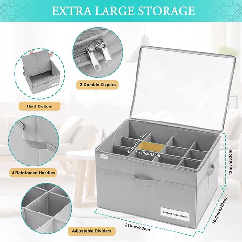 LUVHOMEE Shoe Organizer - Clear Foldable Storage Bins for 16 Pairs - Space-Saving Gray Design
