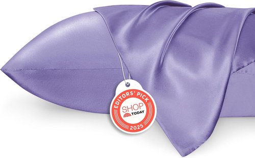 Bedsure Satin Pillowcase - Silky Lilac Pillowcases for Hair & Skin | 2 Pack, 20x30 Inches, Envelope Closure