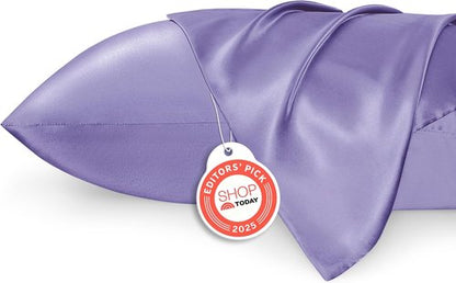 Bedsure Satin Pillowcase - Silky Lilac Pillowcases for Hair & Skin | 2 Pack, 20x30 Inches, Envelope Closure