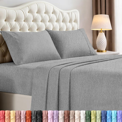 Utopia Bedding Queen Size Sheet Set - Soft & Breathable 4-Piece Microfiber in Heather Grey | Oeko-Tex Certified
