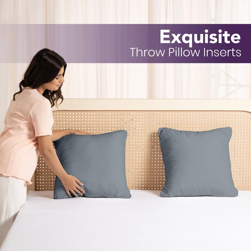 Utopia Bedding 20x20 Pillow Inserts, Set of 2, Grey – Indoor Decorative Throw Pillows for Bed, Sofa & Couch – Soft, Supportive & Fluffy Cushion Inserts