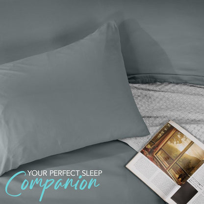 Utopia Bedding Duvet Cover Set with Pillowcases - 3 Pieces Bedding Duvet Cover with Zipper Closure - 1 Duvet Cover with 2 Pillowcases - Soft Brushed Microfiber (King, Grey)