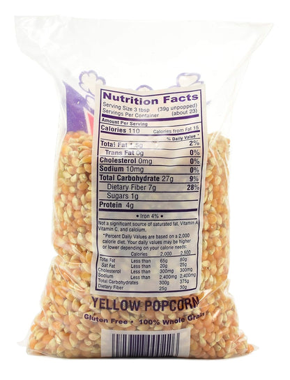 Snappy Yellow Popcorn Kernels - Perfect for Air Poppers & Stovetop | 2 lbs of Delicious Popping Corn