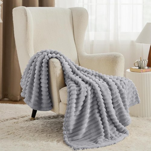 Bedsure GentleSoft Twin XL Blanket - Cozy Light Grey Throw for Women & Girls, 66x90 Inches