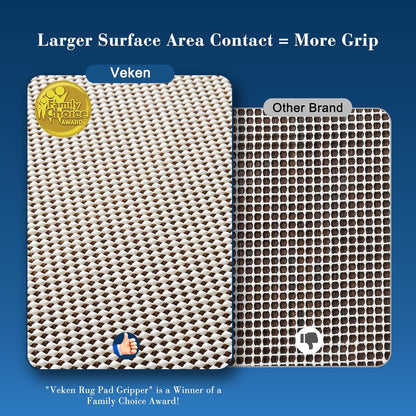 Veken Non-Slip Rug Pad Gripper - 3x10 Ft Thick Anti-Skid Mat for Hardwood & Tile Floors