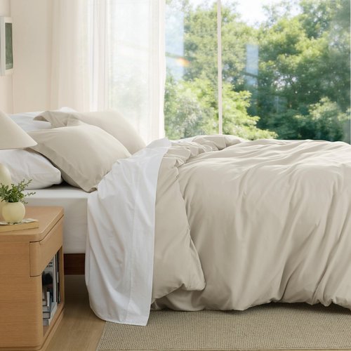 Bedsure Duvet Cover California King Size - Soft Double Brushed Bedding Set for Kids & Adults, Zipper Closure, 3 Pieces, Includes 1 Duvet Cover (104"x98") & 2 Pillow Shams, NO Comforter, Linen