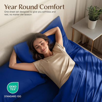 Utopia Bedding Queen Size Sheet Set - Soft, Breathable Microfiber | 4-Piece in Royal Blue