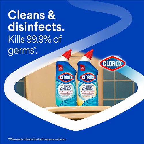 Clorox Toilet Bowl Cleaner - Clinging Bleach Gel with Ocean Mist Scent - 24 Fl Oz Bottle
