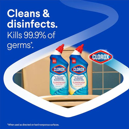 Clorox Toilet Bowl Cleaner - Clinging Bleach Gel with Ocean Mist Scent - 24 Fl Oz Bottle