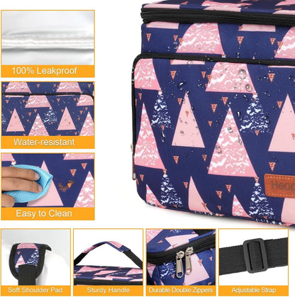 Skiennix Insulated Lunch Box - Leakproof Cooler Bag with Multi Pockets & Adjustable Strap | Perfect for Work, Beach & Picnic