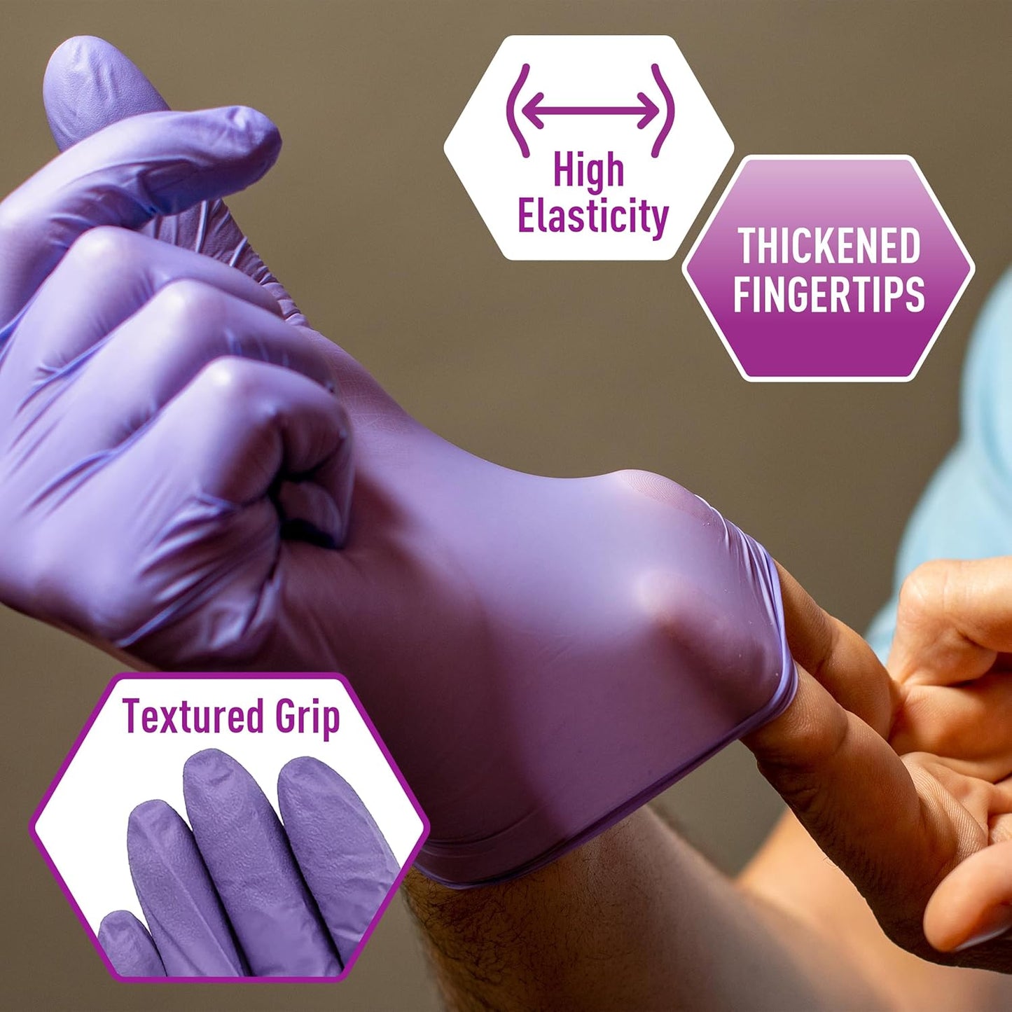 MedPride Nitrile Exam Gloves - Powder-Free, Iris Blue, Medium Size, Box of 100