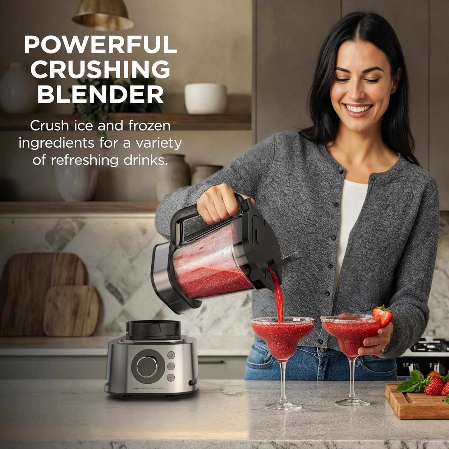 Ninja Foodi Power Blender System - 6 Functions for Smoothies & Shakes | 72-Oz Pitcher & To-Go Cups, Silver