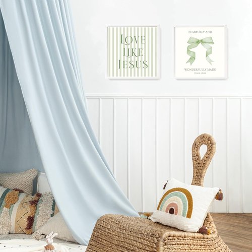 LARTSFRO Coquette Wall Art Decor - Inspirational Bible Verse Posters | Sage Green Bow Design, 10x10 Inch Set of 4