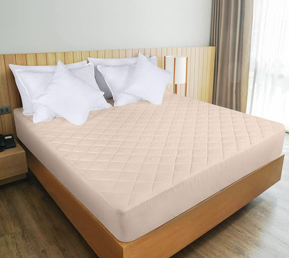Utopia Bedding Quilted Fitted Mattress Pad - Full Size, Elastic Cover, Machine Washable, 16-Inch Deep (Beige)