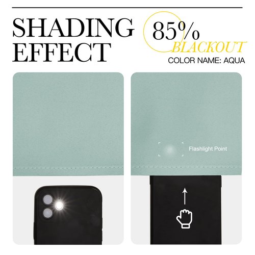 NICETOWN Room Darkening Drapes for Nursery - (52 inches Width by 120 inches Length, Aqua Blue, 1 Pair) Light Blocking Curtain Panels for Bedroom Girl Room, Soft Fabric Window Treatment