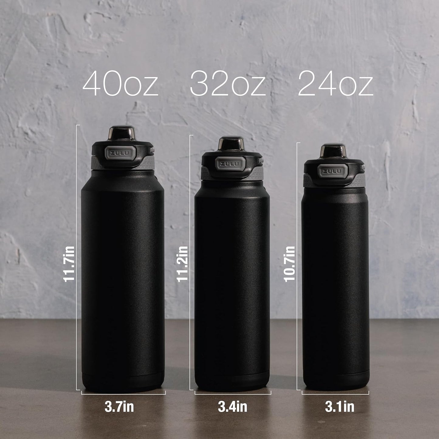 ZULU Powerfill Pro 32oz Stainless Steel Water Bottle - Quick Fill Lid, Triple Walled Insulation, Leak Proof | High Tide Color