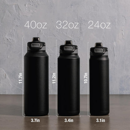 ZULU Powerfill Pro 32oz Stainless Steel Water Bottle - Quick Fill Lid, Triple Walled Insulation, Leak Proof | High Tide Color