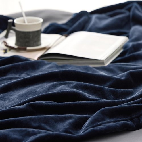 Bedsure GentleSoft Fleece Bed Blanket - Soft, Lightweight, Plush Navy Luxury Microfiber | Full Size 84x90 Inches
