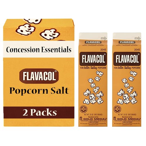 Concession Essentials Flavacol Popcorn Seasoning Salt - Two Carton Pack for Perfect Flavor
