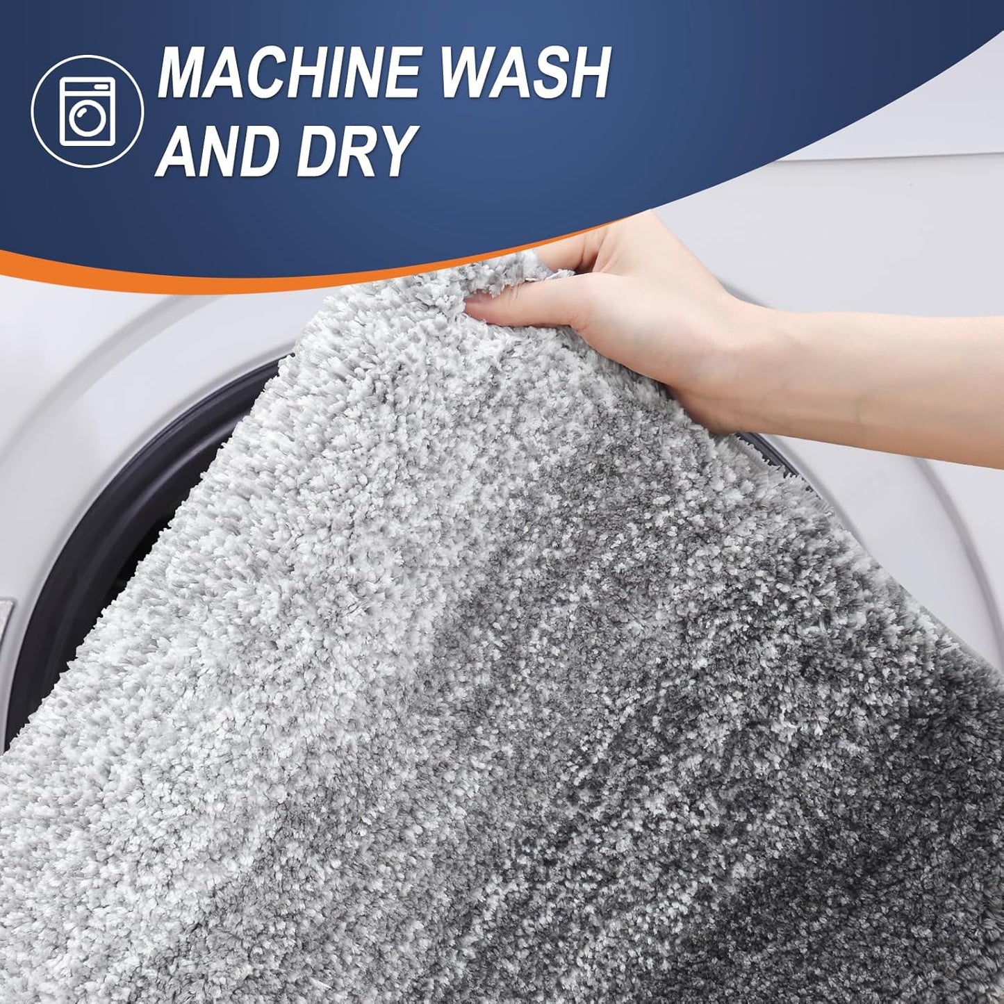 OLANLY Bathroom Rugs - Extra Soft Microfiber Mat 47x32 | Quick Dry, Machine Washable, Grey