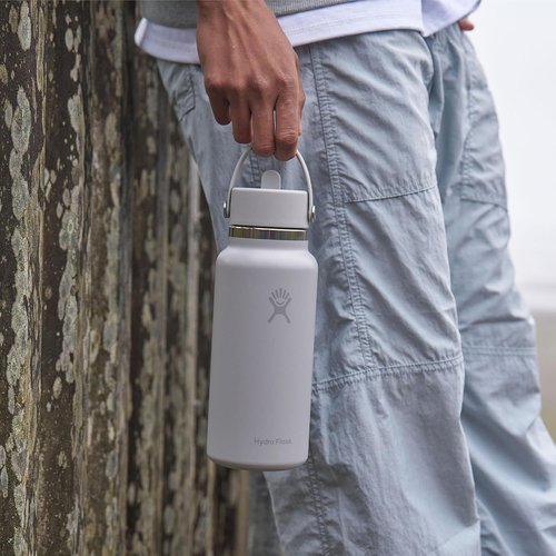 Hydro Flask Water Bottle - Insulated Stainless Steel - Leakproof Wide Straw Lid | 40 Oz Oat Tan