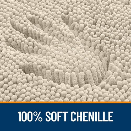 OLANLY Bathroom Rugs 59x24, Extra Soft Absorbent Chenille Bath Rugs, Rubber Backing Quick Dry, Machine Washable Bath Mats for Bathroom Floor, Tub and Shower, Home Decor Accessories, Sand