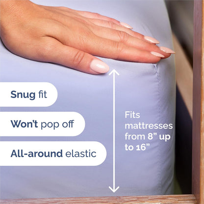 Split King Size 5-Piece Sheet Set | Comfy Breathable Cooling Bed Sheets - Luxury Lavender Bedding with Deep Pockets