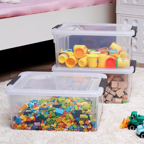ITYLIFE 17 QT Stackable Plastic Storage Bins - Latching Lids for Organized Garage, Closet & Kitchen | 2 Pack