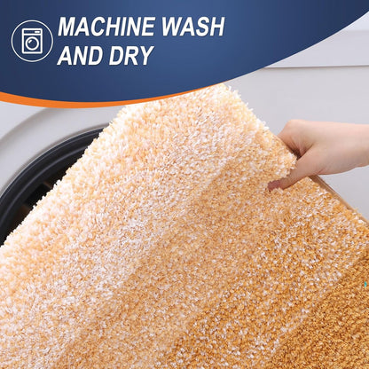 OLANLY Bathroom Rugs - Extra Soft Microfiber Mat | Quick Dry, Rubber Backing, 36x24, Golden Yellow