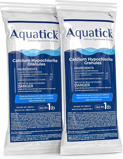 Pro-Grade Chlorine Pool Shock by [Brand Name] - 68% Cal-Hypo Granular Sanitizer for Crystal Clear Water | 2 Pack, 2lb