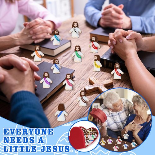 Bamamon Mini Jesus Figurines - 50 Pcs Easter Party Favors for Sunday School & Baptism Gifts