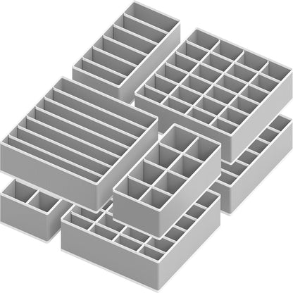 Simple Houseware Underwear Organizer - 7-Piece Drawer Divider Set in Gray for Neat Storage