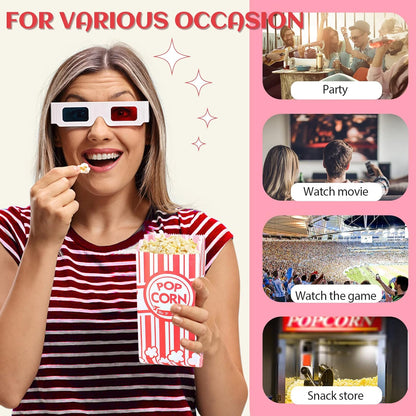 Skiennix Popcorn Bags - 202 Pcs with Scoop & Salt Shaker | 1 oz Individual Serving Size for Parties