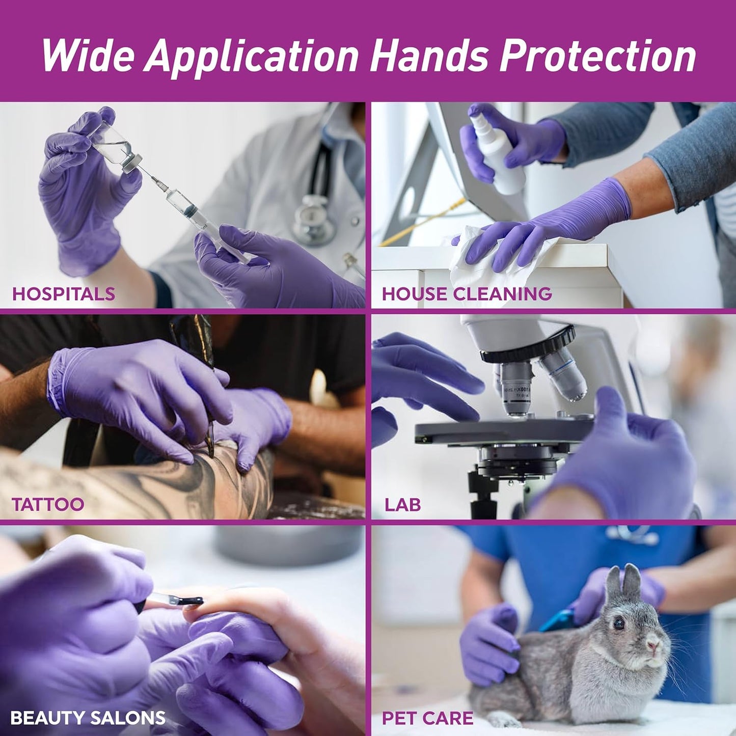 MedPride Nitrile Exam Gloves - Powder-Free, Iris Blue, Medium Size, Box of 100