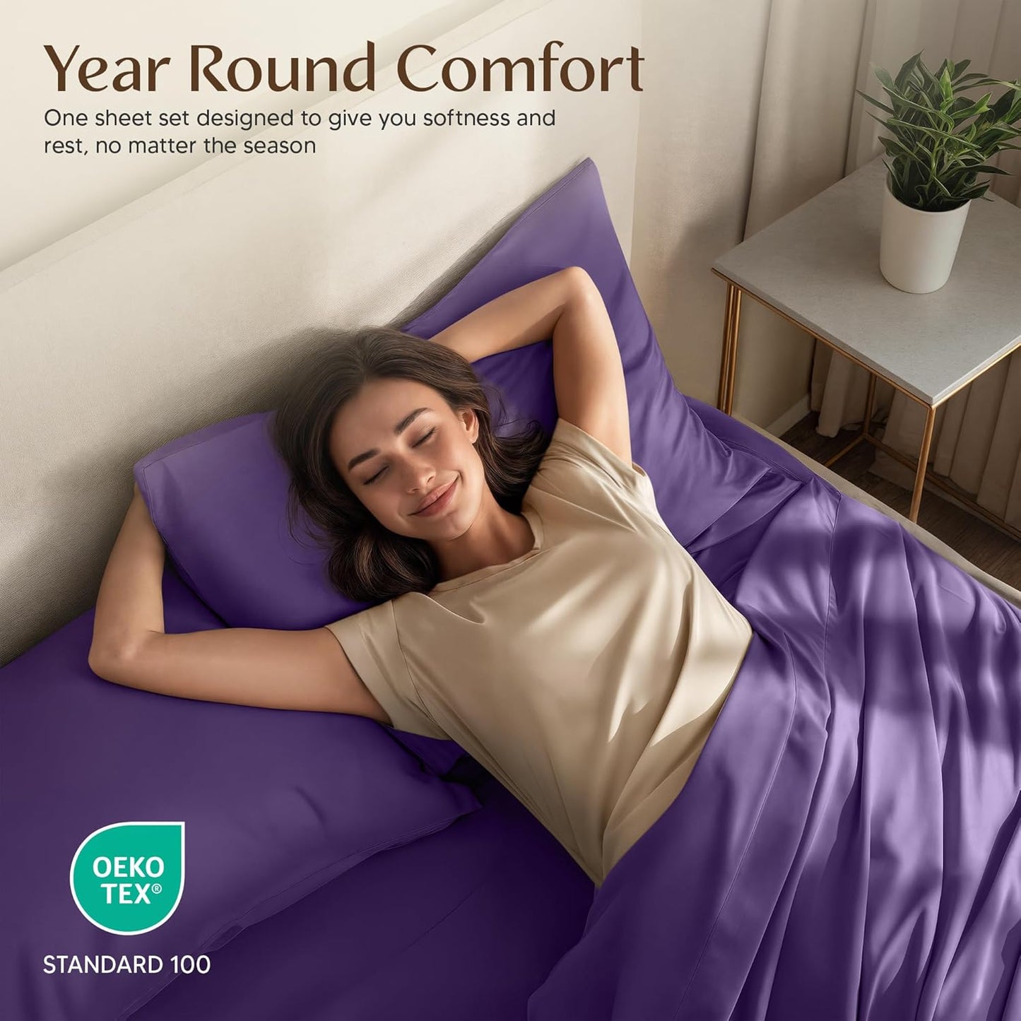 Utopia Bedding Twin Sheet Set - Soft, Breathable Microfiber, 3-Piece Bed Sheets in Eggplant