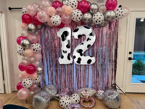 **Cow Print 40-Inch Number Balloon - Barnyard Birthday Decorations | 8th Birthday Party Supplies**