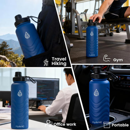 Skiennix 24oz Stainless Steel Insulated Water Bottle - 48H Cold & 24H Hot, Leak-Proof, BPA-Free | Blue
