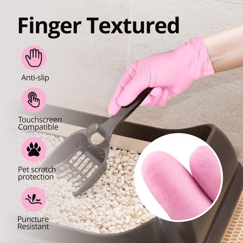 SwiftGrip Pink Nitrile Gloves, 3-mil, Industrial Gloves Disposable Latex Free, for Cleaning & Esthetician, Rubber Powder-Free, 1000-ct Case (Medium)