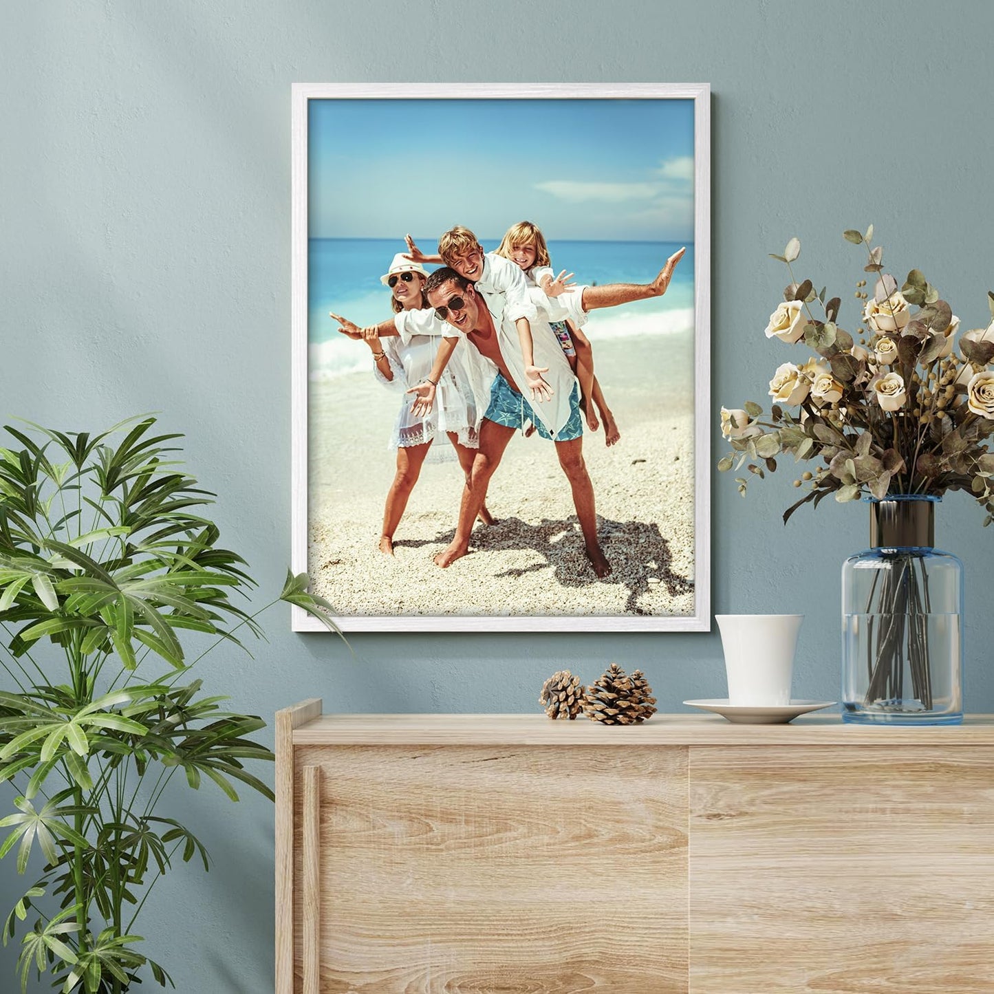 wall26 Custom Framed Canvas Wall Art - Ready to Hang Home Decor for Living Room & Bedroom | 11"x14" White
