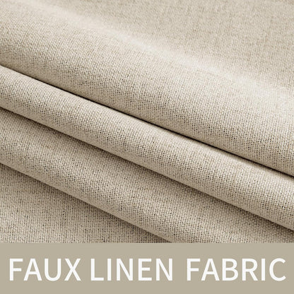 MIULEE 100% Blackout Linen Curtains - Thermal Insulated Room Darkening Drapes | 52 x 108 Inch (2 Panels)