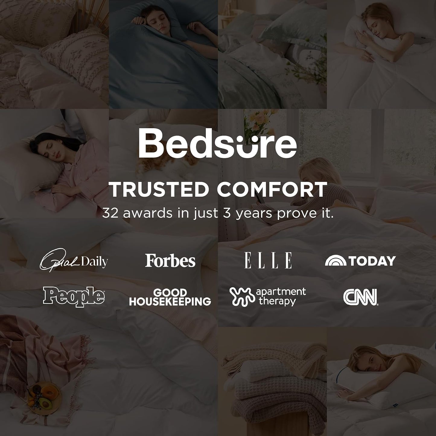Bedsure Twin Duvet Cover - Soft Prewashed Cotton-Like Polyester Bedding, 68x90 Inches, White