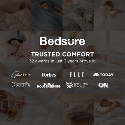 Bedsure Twin Duvet Cover - Soft Prewashed Cotton-Like Polyester Bedding, 68x90 Inches, White