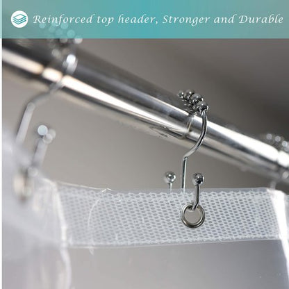 Mrs Awesome 72x68 Shorter Shower Curtain Liner with 6 Magnets Clear PEVA Waterproof Plastic Shower Curtain 72 x 68 inches, Clear