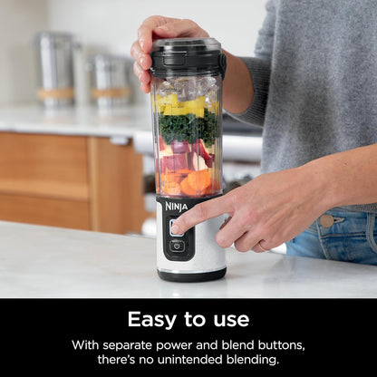 Ninja Blast Portable Blender - Cordless 18oz Personal Blender for Smoothies & Shakes | BPA Free, USB-C Rechargeable, White Glitter
