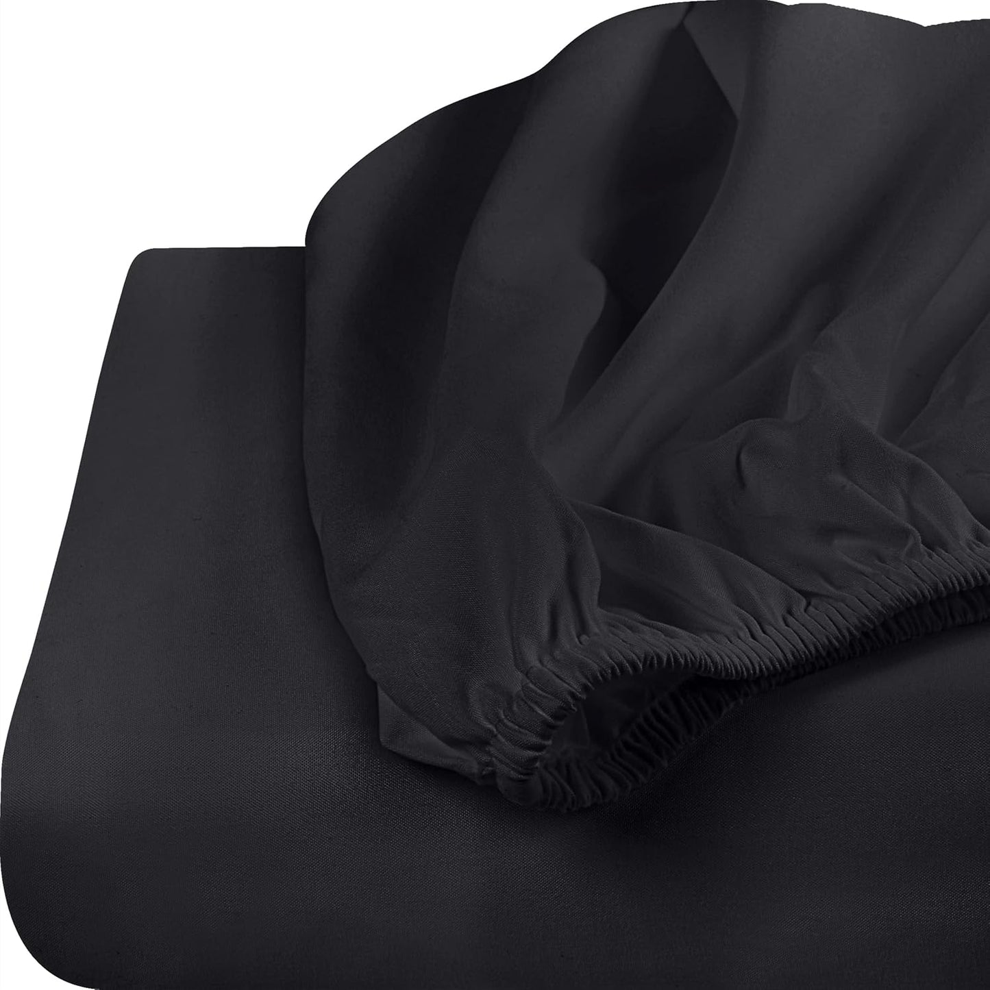 Utopia Bedding Queen Fitted Sheets - Soft Brushed Microfiber - Deep Pockets - Fade Resistant - Black