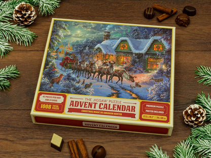Abraham Hunter Jigsaw Puzzle Advent Calendar 2025 - 1008 Pieces, 24 Boxes, Festive Holiday Countdown Gift