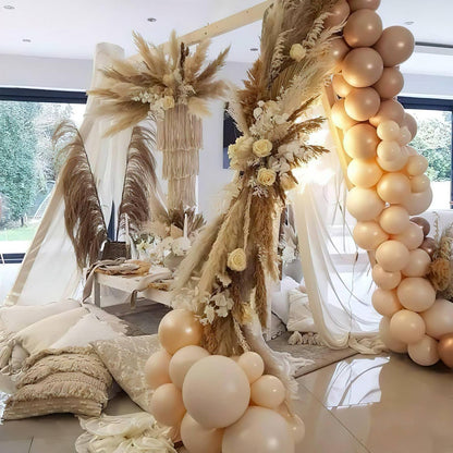 PartyWoo 5-Inch Nude Balloons - 100pcs Apricot Boho Latex Helium Balloons for Weddings & Baby Showers