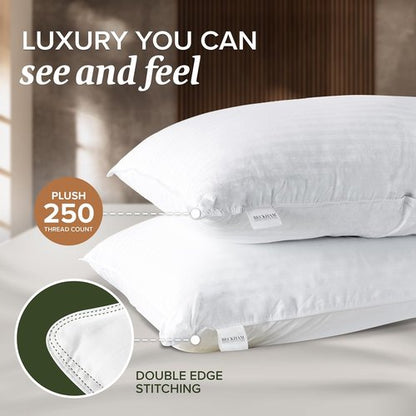 Beckham Hotel Collection Queen Size Pillows - Set of 2 with Soft, Hypoallergenic Protectors