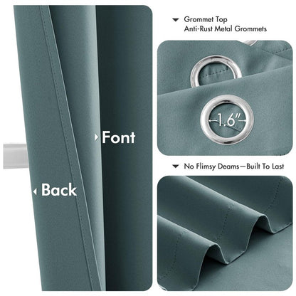MIULEE Dusty Blue Blackout Curtains - Bedroom Window Treatment Curtains Thermal Insulated Room Darkening Drapes for Living Room Kitchen Grommet Light Blocking Drapery, 40 x 54 Inches Long, 2 Panels