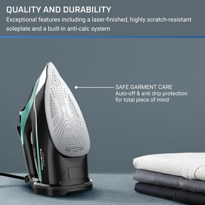 Rowenta Steam Force Iron - 1800 Watts Stainless Steel Soleplate with Anti-Drip & Precision Tip | DW9440